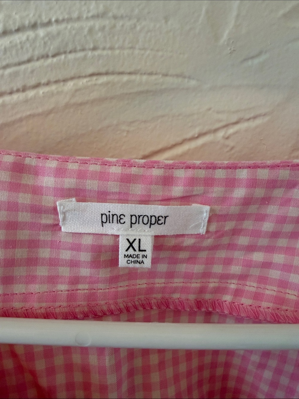 Kensie Pink Gingham Notch-Neck Blouse - Picture 2 of 5